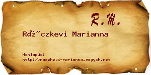 Ráczkevi Marianna névjegykártya